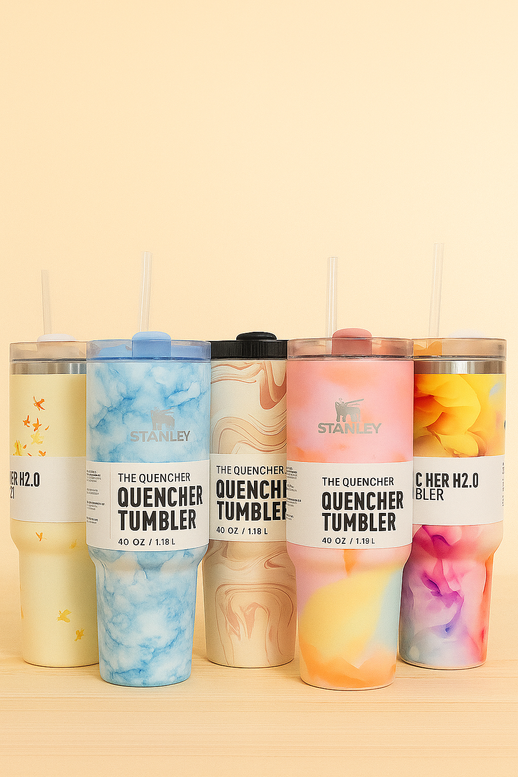 ✨ Stanley The Quencher Tumbler – 40oz (1.18L) | A Splash of Color &amp; Hydration ✨