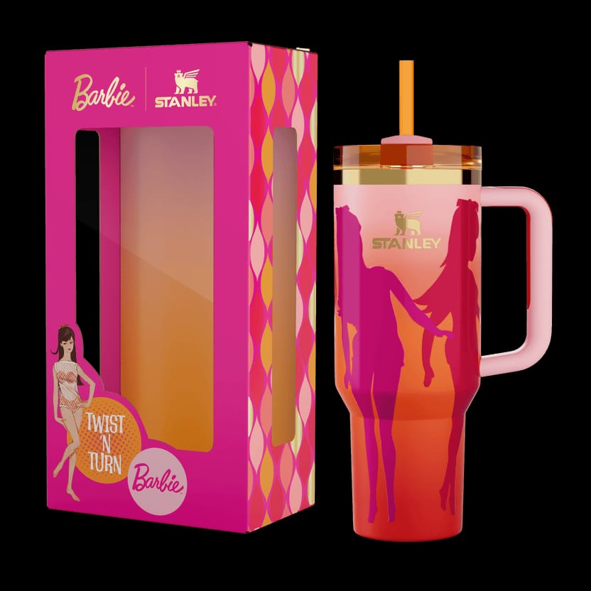 🔥Barbie™ x Stanley “Twist 'N Turn” Quencher H2.0 – Retro Edition (40oz)🧡💗