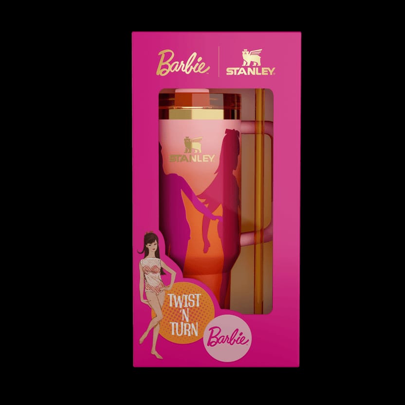 🔥Barbie™ x Stanley “Twist 'N Turn” Quencher H2.0 – Retro Edition (40oz)🧡💗