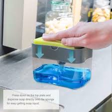 🧼 2-in-1 Soap Dispenser with Sponge – Kitchen Dishwashing Made Easy!