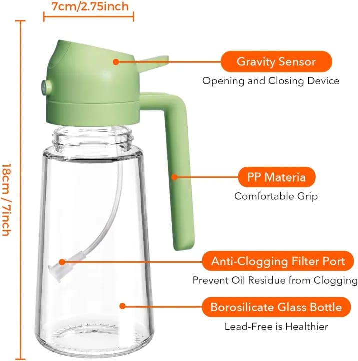 Premium Oil Spray Bottle – Fine Mist Dispenser for Cooking, Air Frying, and Grilling